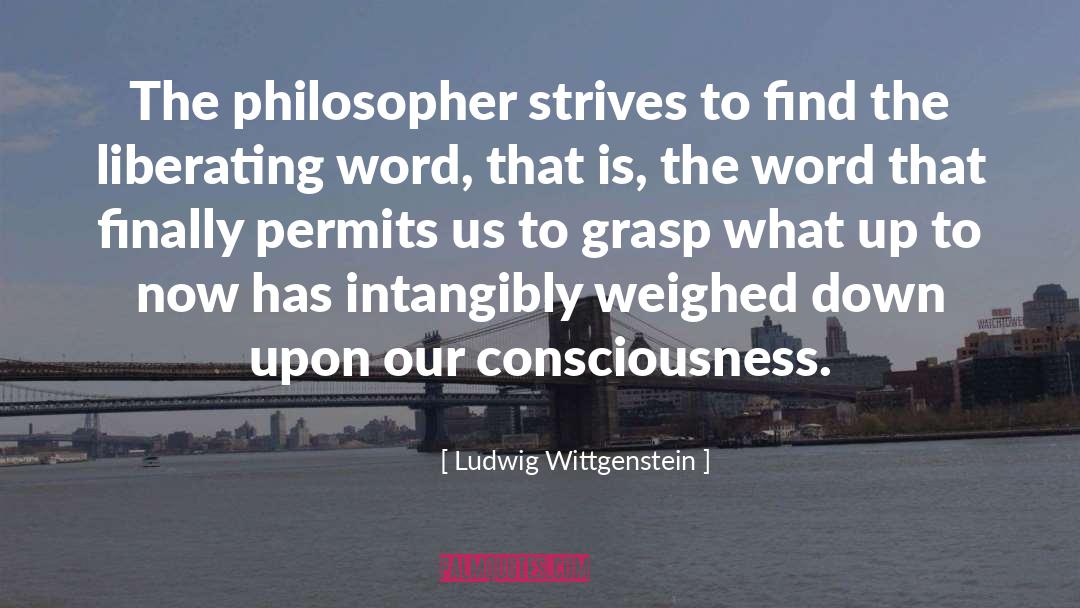 Ludwig Wittgenstein Quotes: The philosopher strives to find