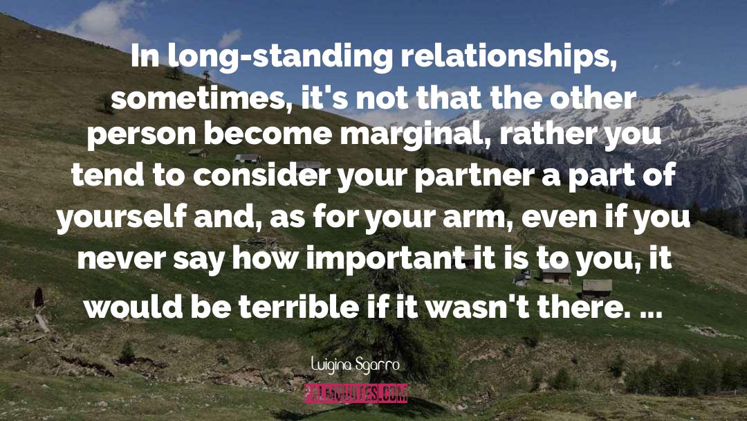 Luigina Sgarro Quotes: In long-standing relationships, sometimes, it's