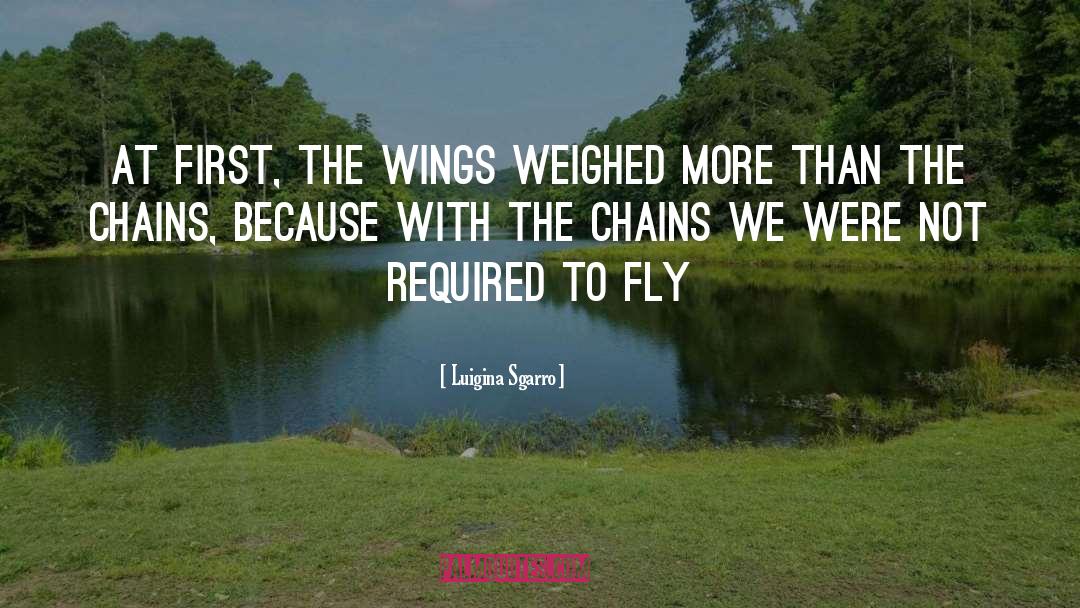 Luigina Sgarro Quotes: At first, the wings weighed