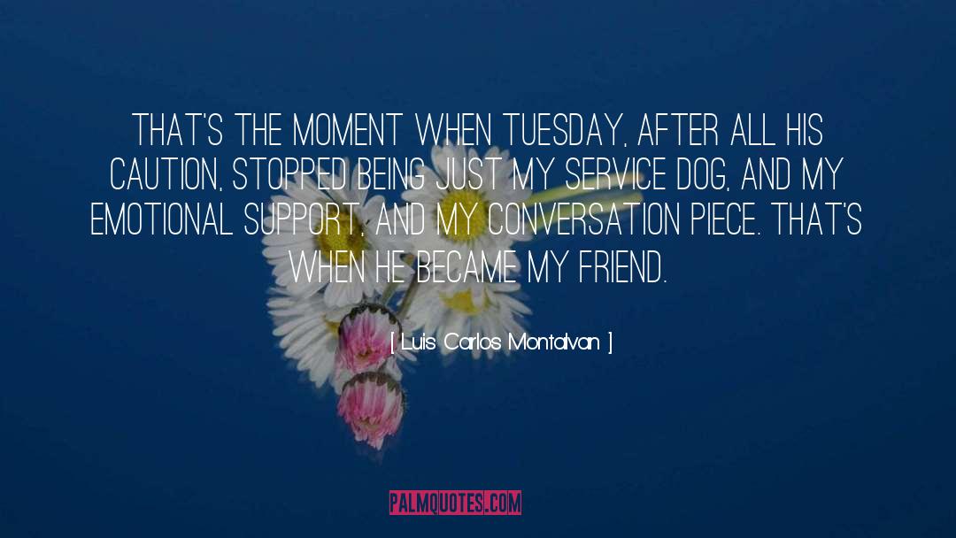 Luis Carlos Montalvan Quotes: That's the moment when Tuesday,