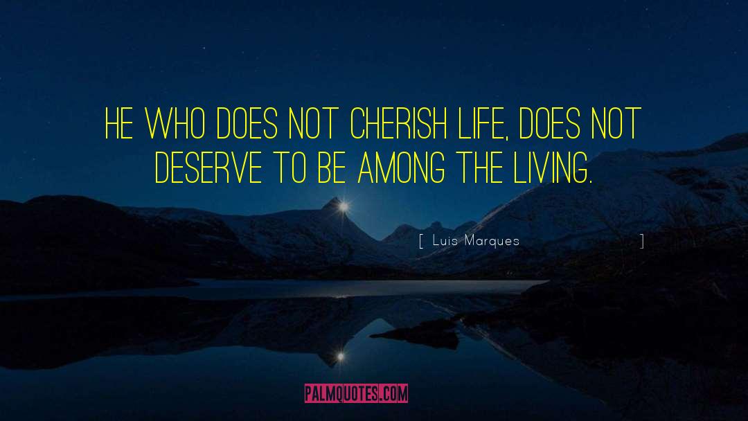 Luis Marques Quotes: He who does not cherish