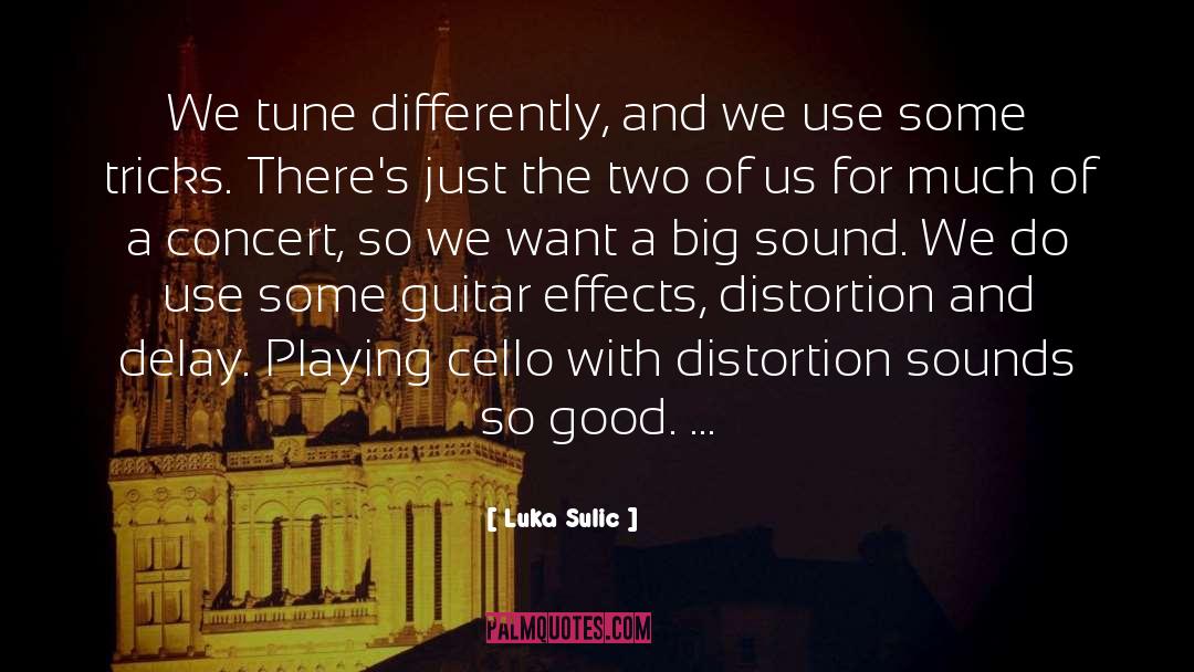 Luka Sulic Quotes: We tune differently, and we