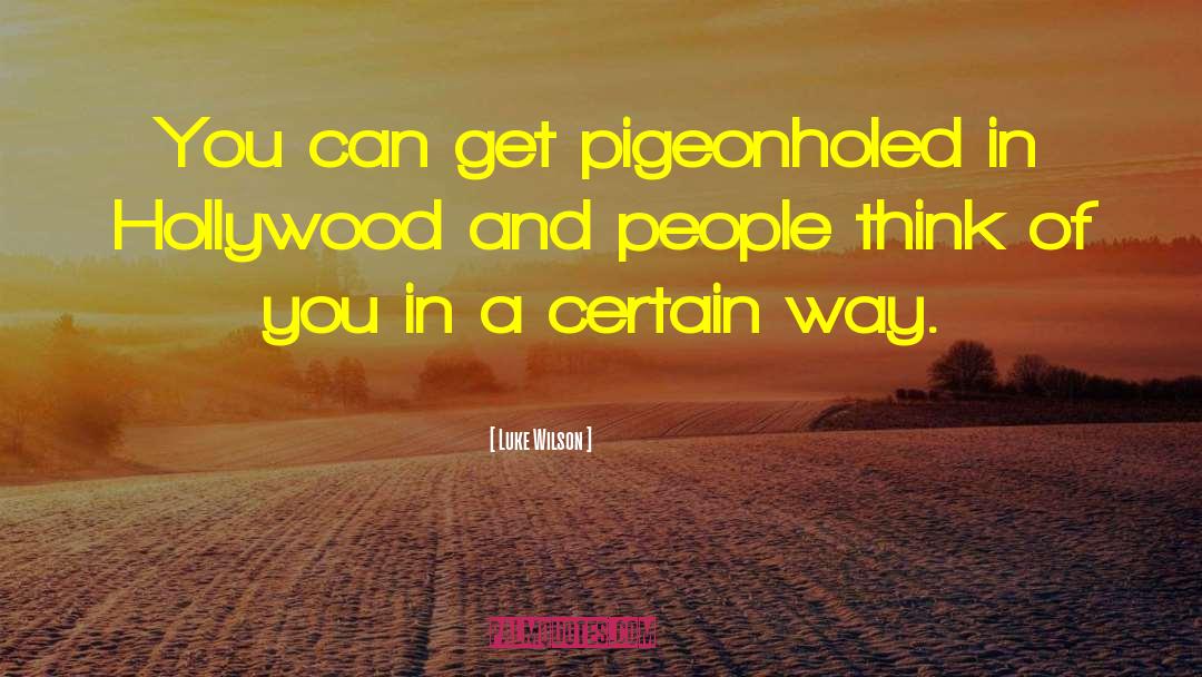 Luke Wilson Quotes: You can get pigeonholed in