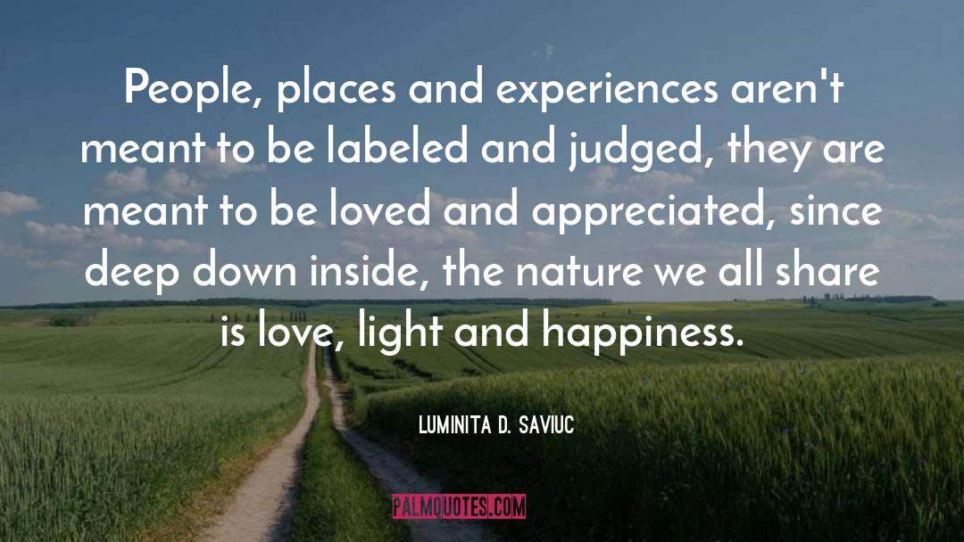 Luminita D. Saviuc Quotes: People, places and experiences aren't