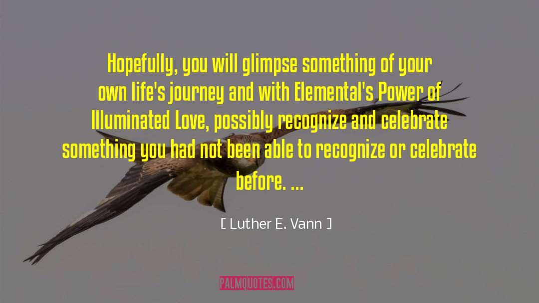 Luther E. Vann Quotes: Hopefully, you will glimpse something