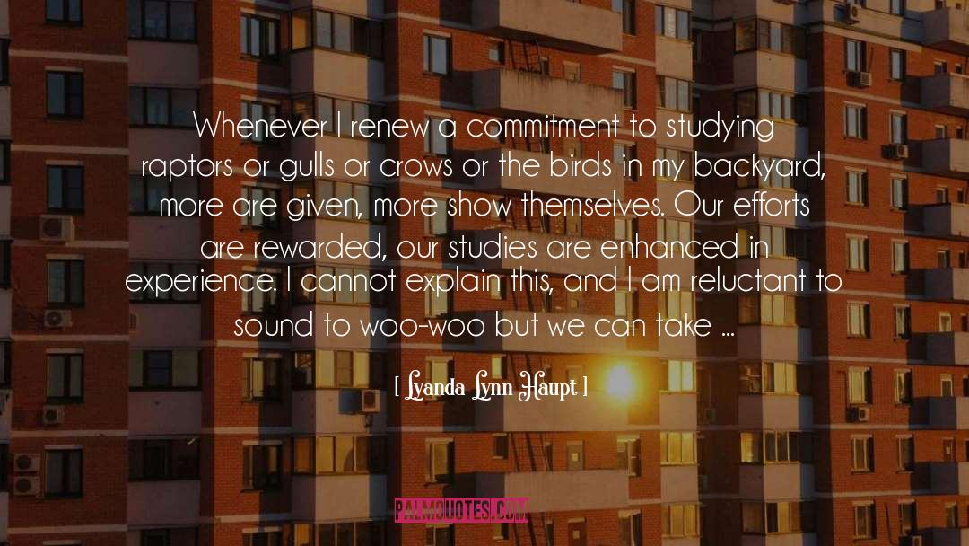 Lyanda Lynn Haupt Quotes: Whenever I renew a commitment