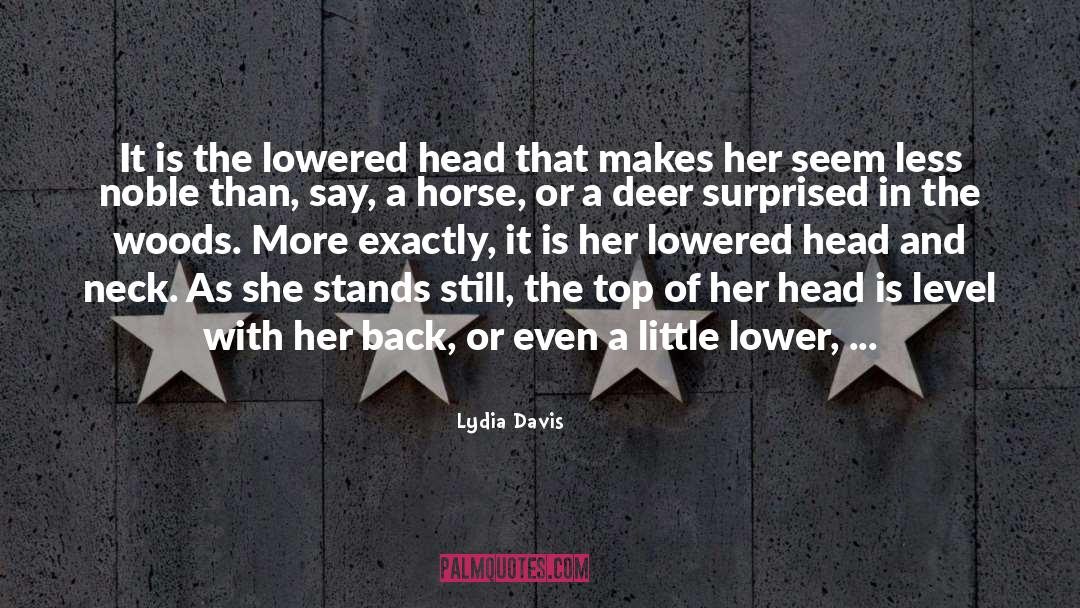 Lydia Davis Quotes: It is the lowered head