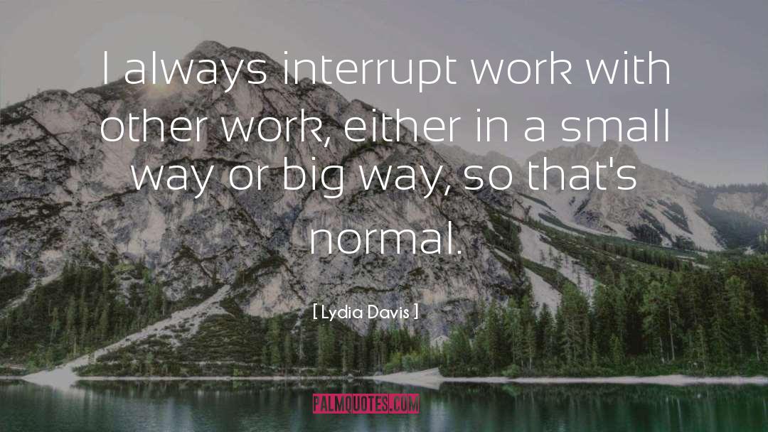 Lydia Davis Quotes: I always interrupt work with