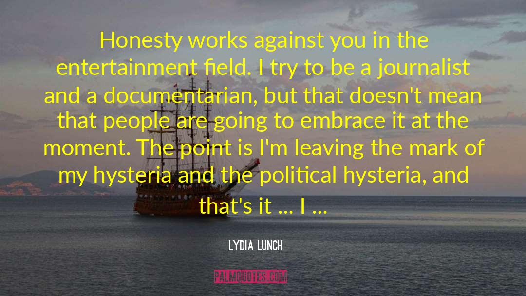 Lydia Lunch Quotes: Honesty works against you in