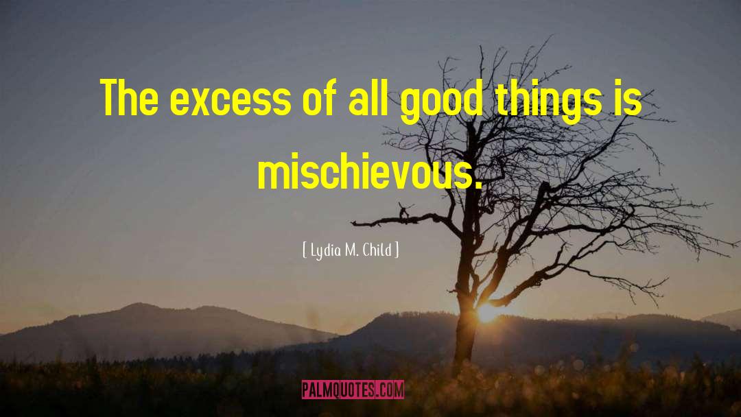 Lydia M. Child Quotes: The excess of all good