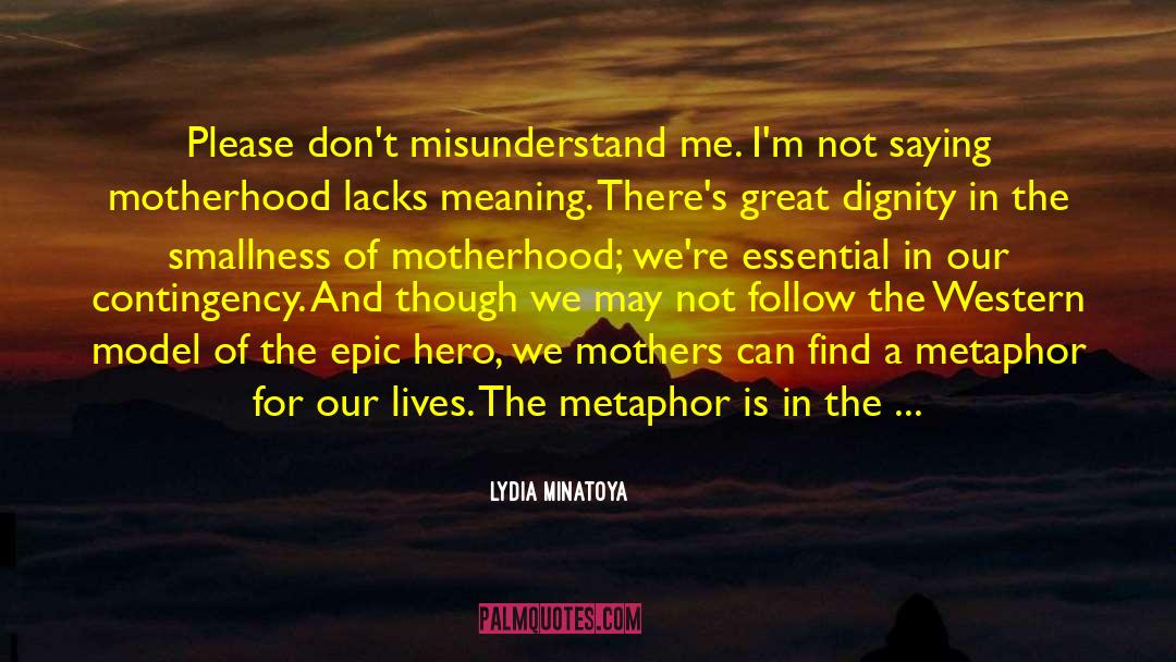Lydia Minatoya Quotes: Please don't misunderstand me. I'm
