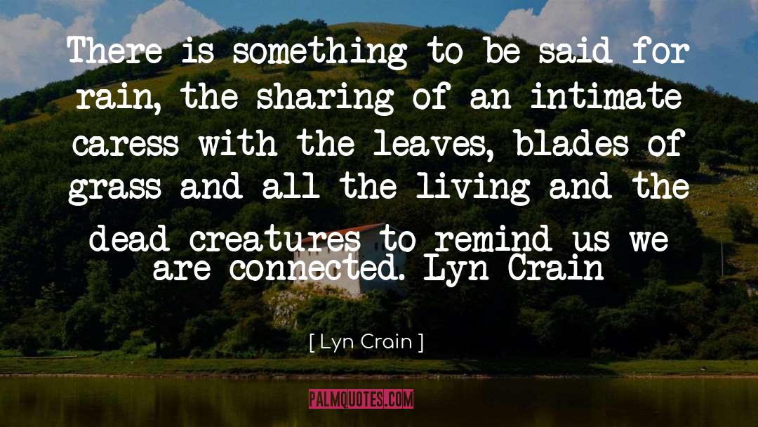 Lyn Crain Quotes: There is something to be