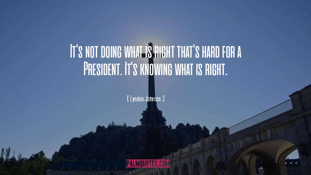 Lyndon Johnson Quotes: It's not doing what is