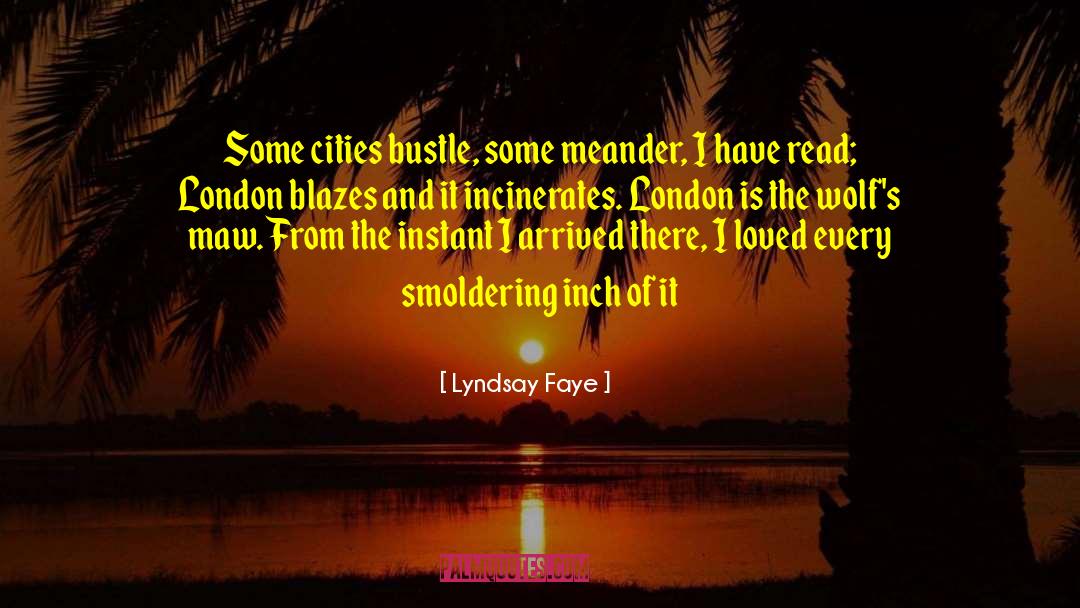 Lyndsay Faye Quotes: Some cities bustle, some meander,
