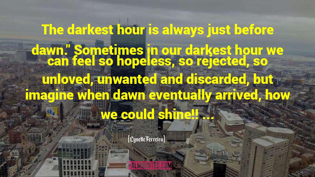 Lynette Ferreira Quotes: The darkest hour is always
