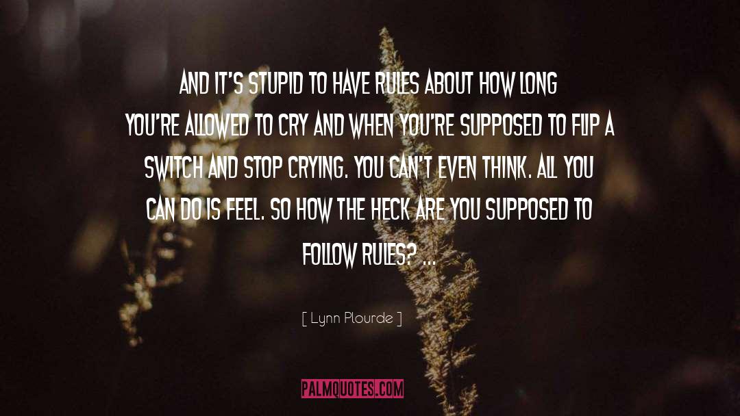 Lynn Plourde Quotes: And it's stupid to have