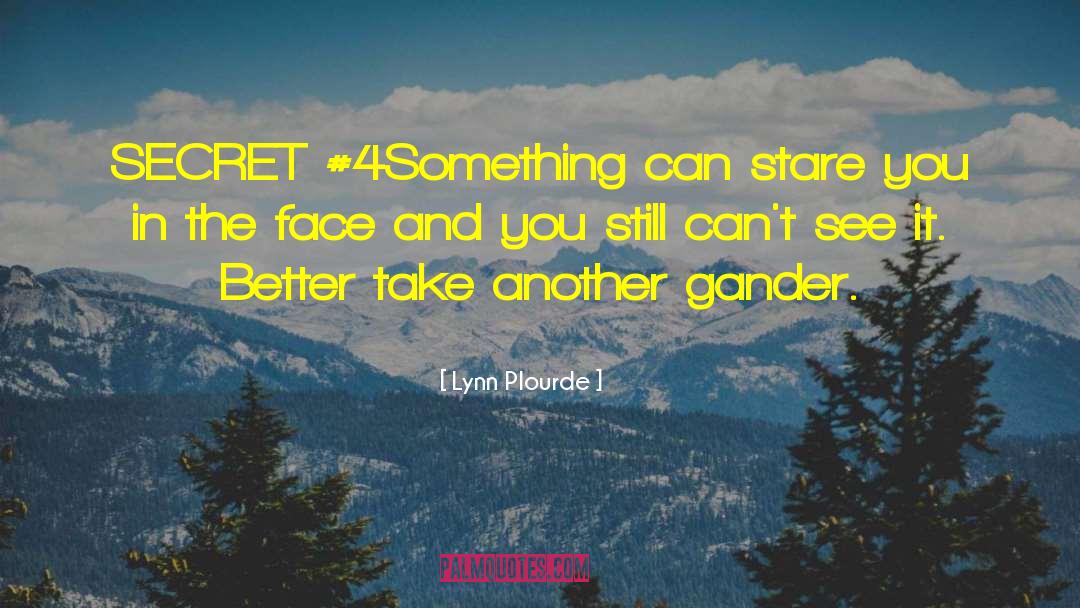 Lynn Plourde Quotes: SECRET #4<br />Something can stare