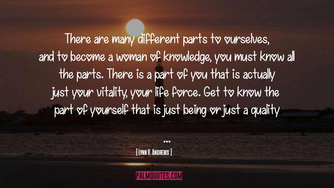 Lynn V. Andrews Quotes: There are many different parts
