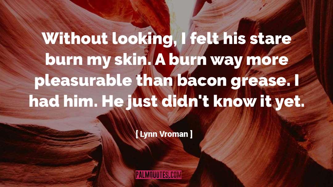 Lynn Vroman Quotes: Without looking, I felt his