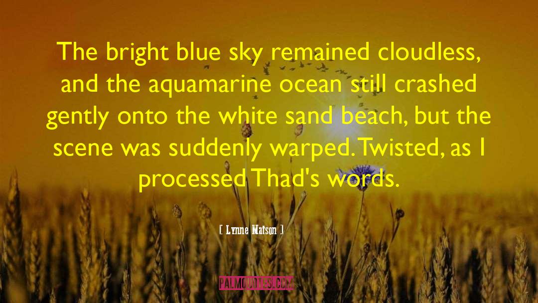 Lynne Matson Quotes: The bright blue sky remained