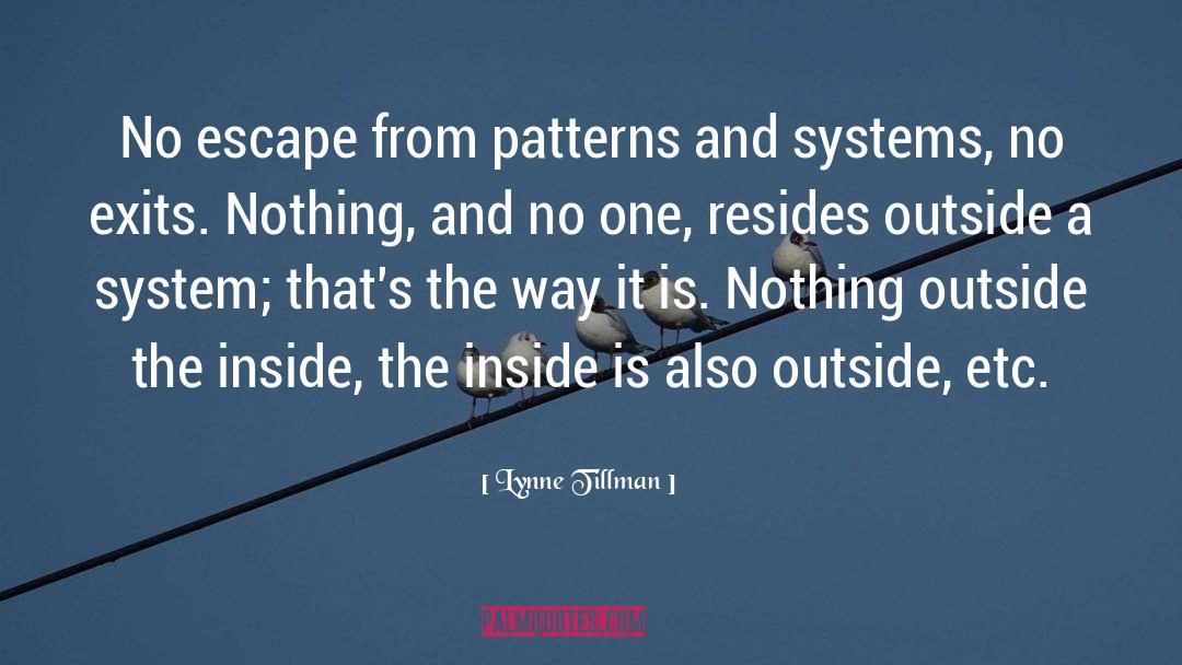 Lynne Tillman Quotes: No escape from patterns and