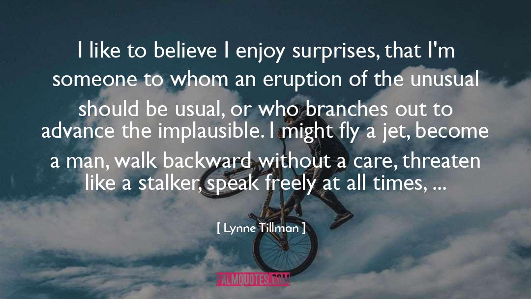 Lynne Tillman Quotes: I like to believe I