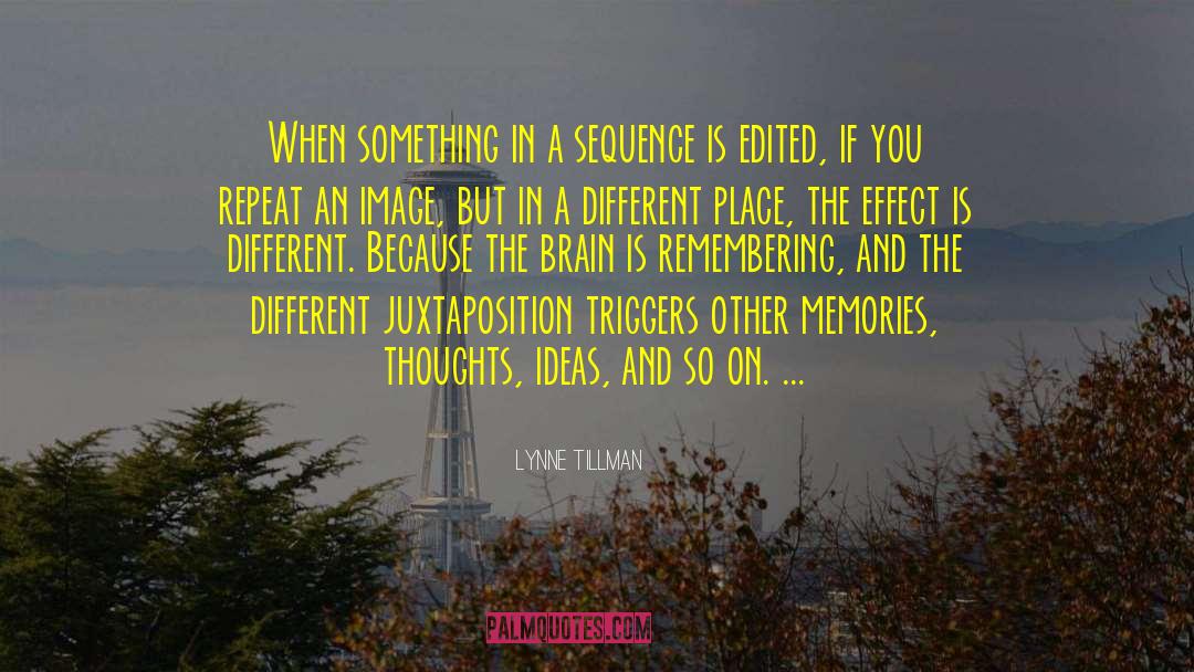 Lynne Tillman Quotes: When something in a sequence