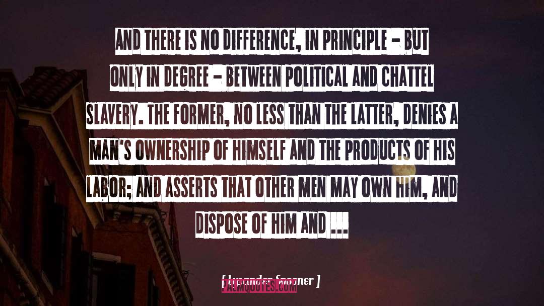 Lysander Spooner Quotes: And there is no difference,