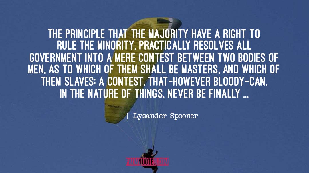 Lysander Spooner Quotes: The principle that the majority