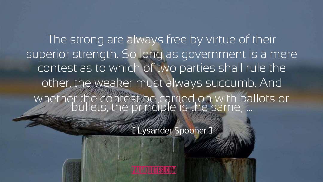 Lysander Spooner Quotes: The strong are always free