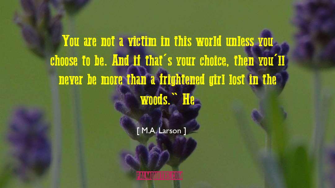 M.A. Larson Quotes: You are not a victim