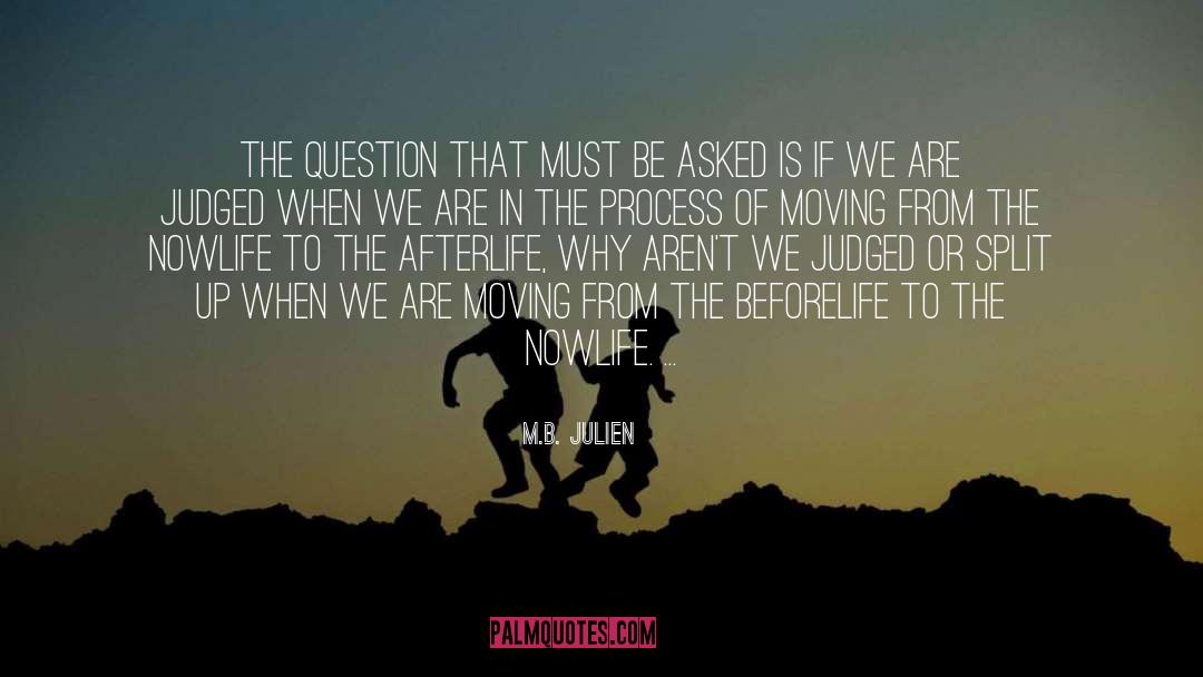 M.B. Julien Quotes: The question that must be