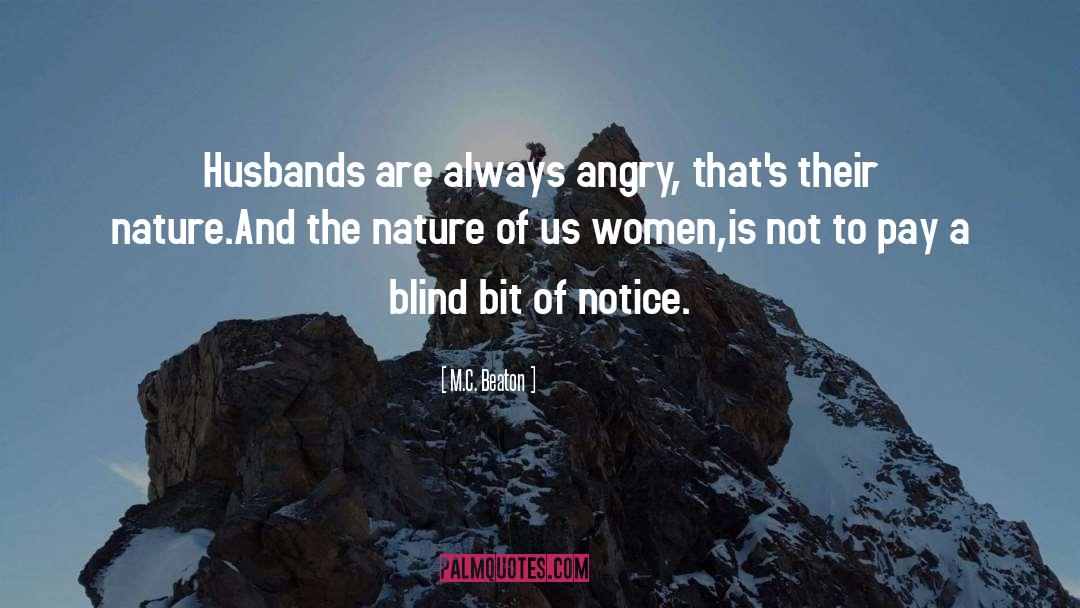 M.C. Beaton Quotes: Husbands are always angry, <br>that's