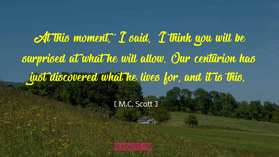 M.C. Scott Quotes: At this moment,' I said,