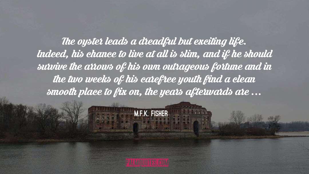 M.F.K. Fisher Quotes: The oyster leads a dreadful