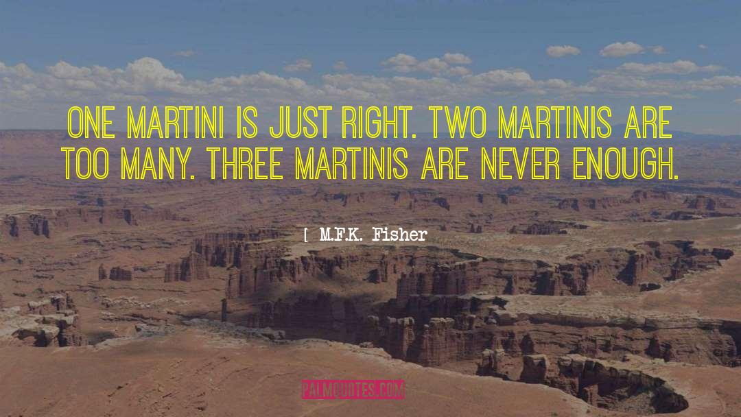 M.F.K. Fisher Quotes: One martini is just right.