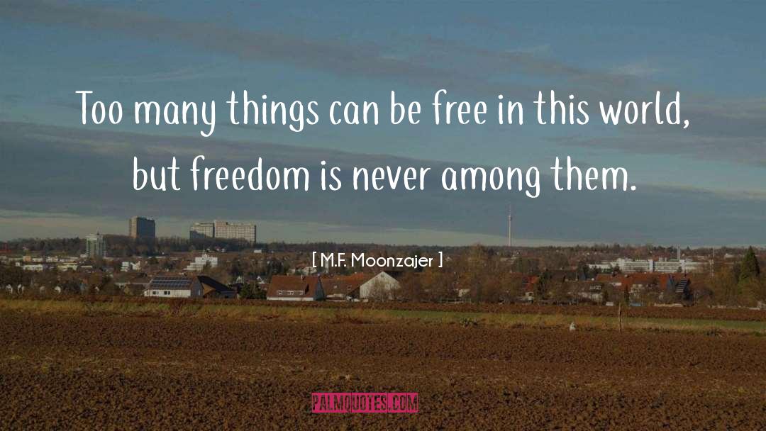 M.F. Moonzajer Quotes: Too many things can be