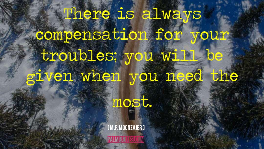 M.F. Moonzajer Quotes: There is always compensation for
