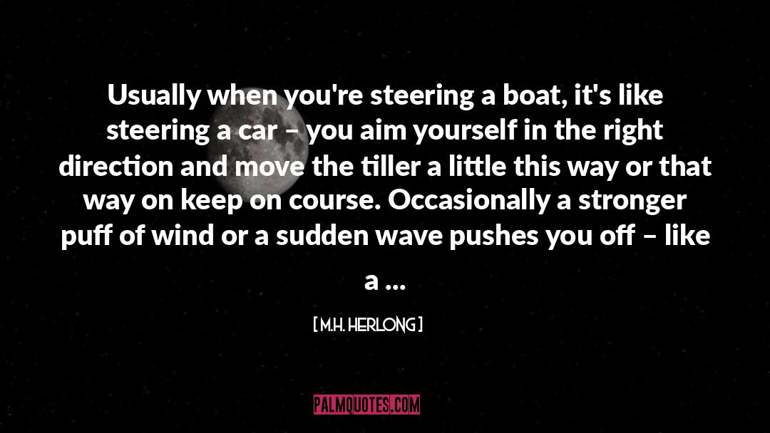 M.H. Herlong Quotes: Usually when you're steering a