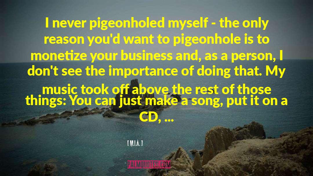 M.I.A. Quotes: I never pigeonholed myself -