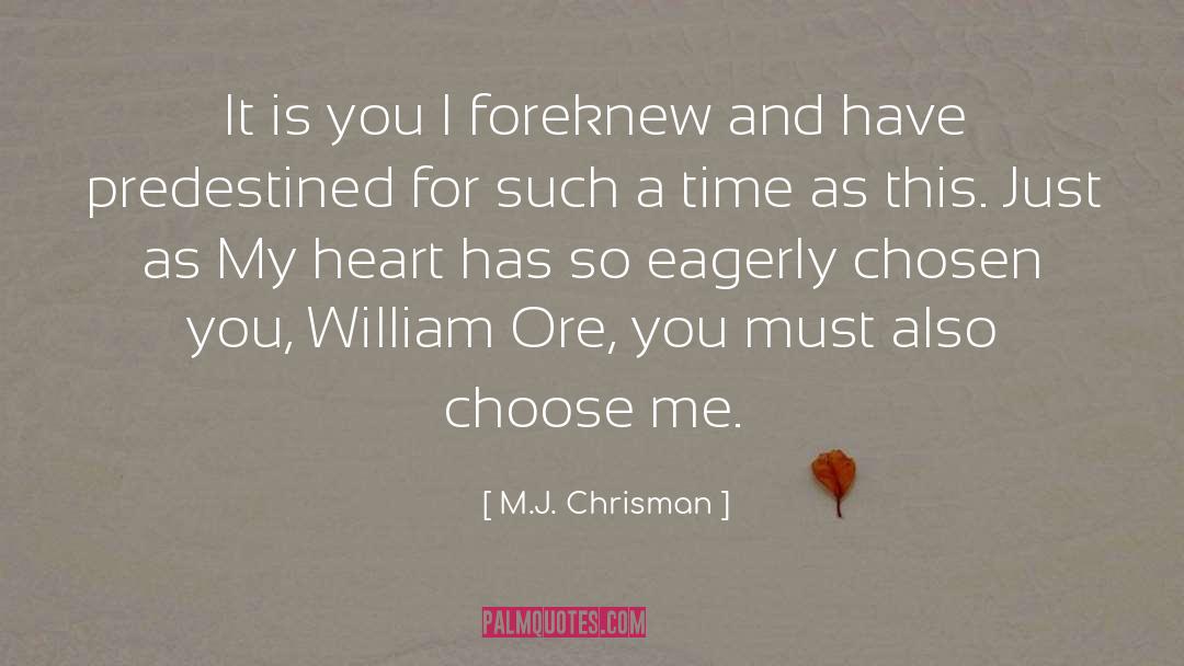 M.J. Chrisman Quotes: It is you I foreknew