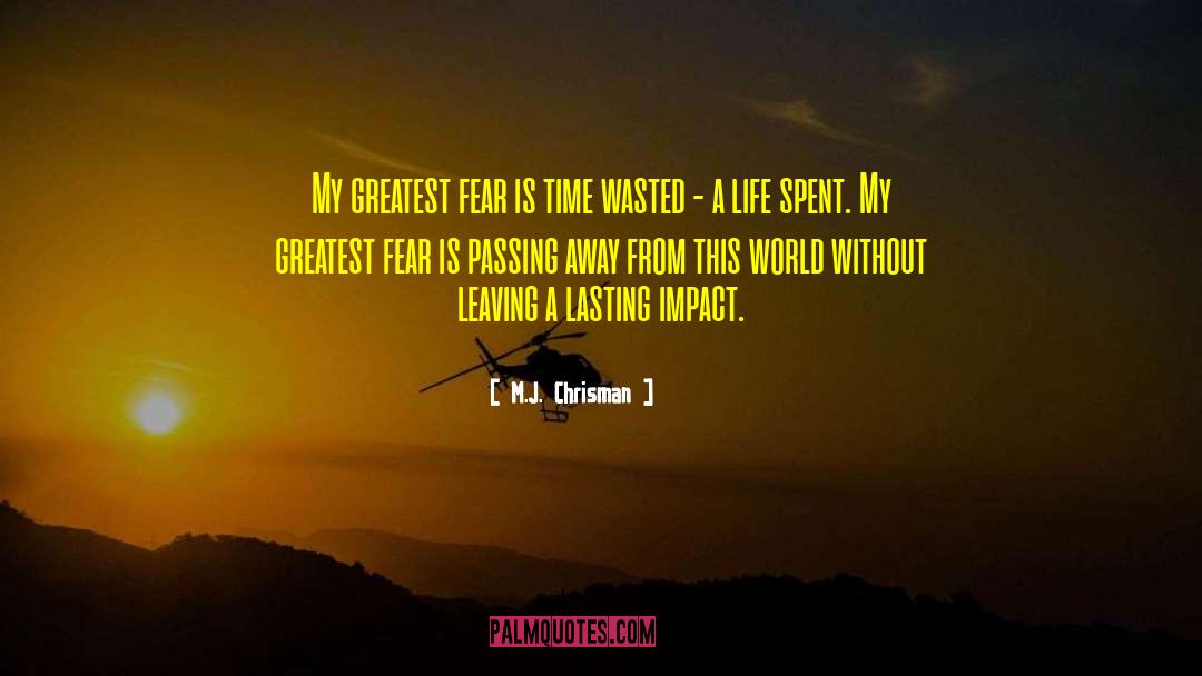M.J. Chrisman Quotes: My greatest fear is time