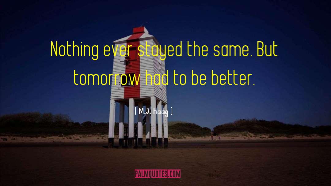 M.J. Haag Quotes: Nothing ever stayed the same.