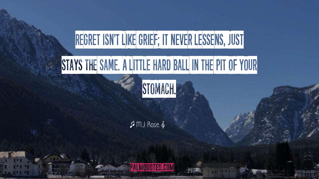 M.J. Rose Quotes: Regret isn't like grief; it