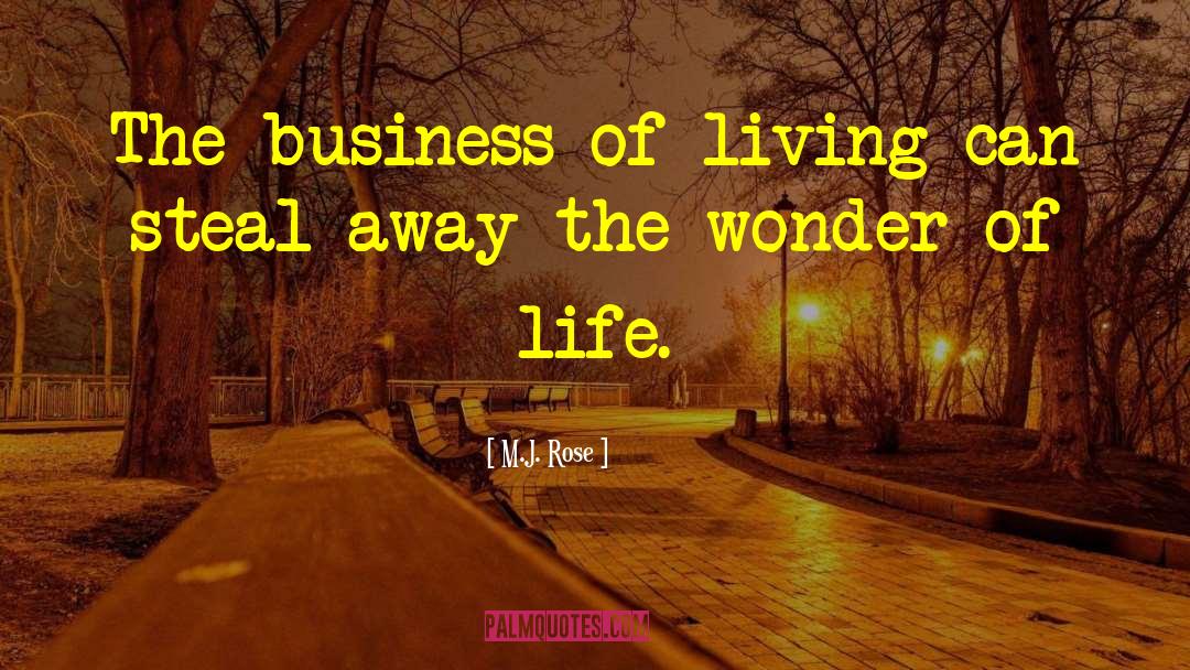 M.J. Rose Quotes: The business of living can