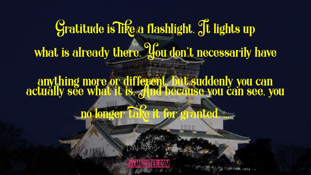 M.J. Ryan Quotes: Gratitude is like a flashlight.