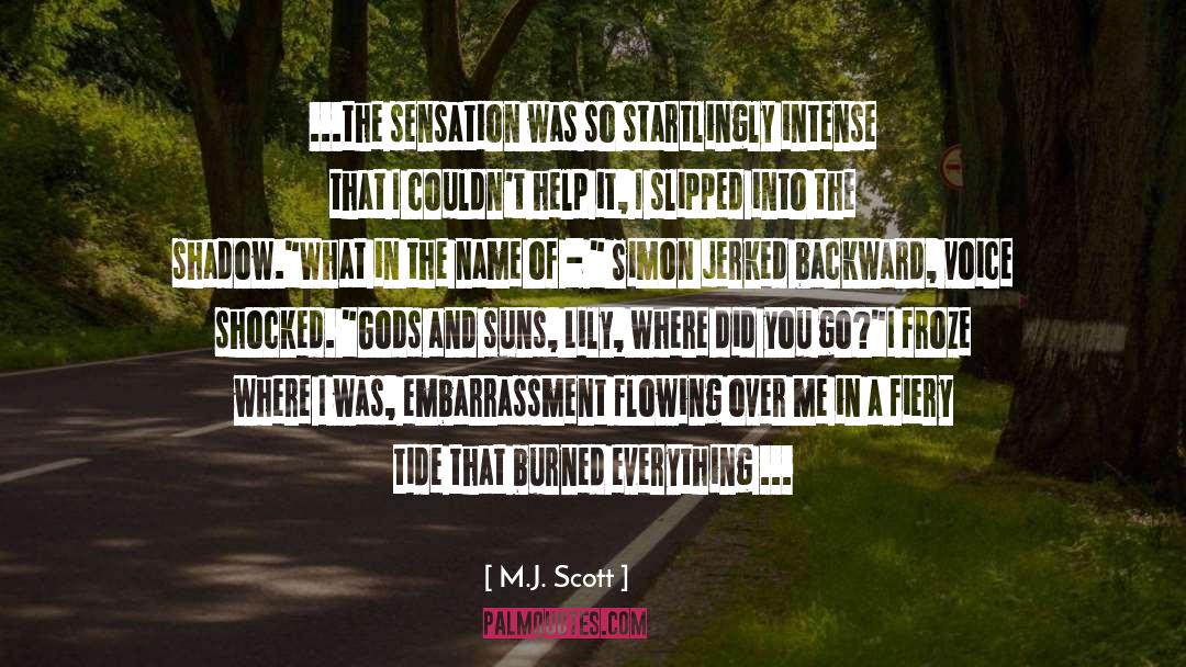 M.J. Scott Quotes: ...the sensation was so startlingly