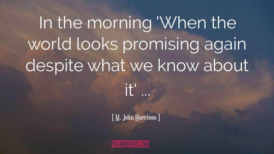 M. John Harrison Quotes: In the morning <br> 'When