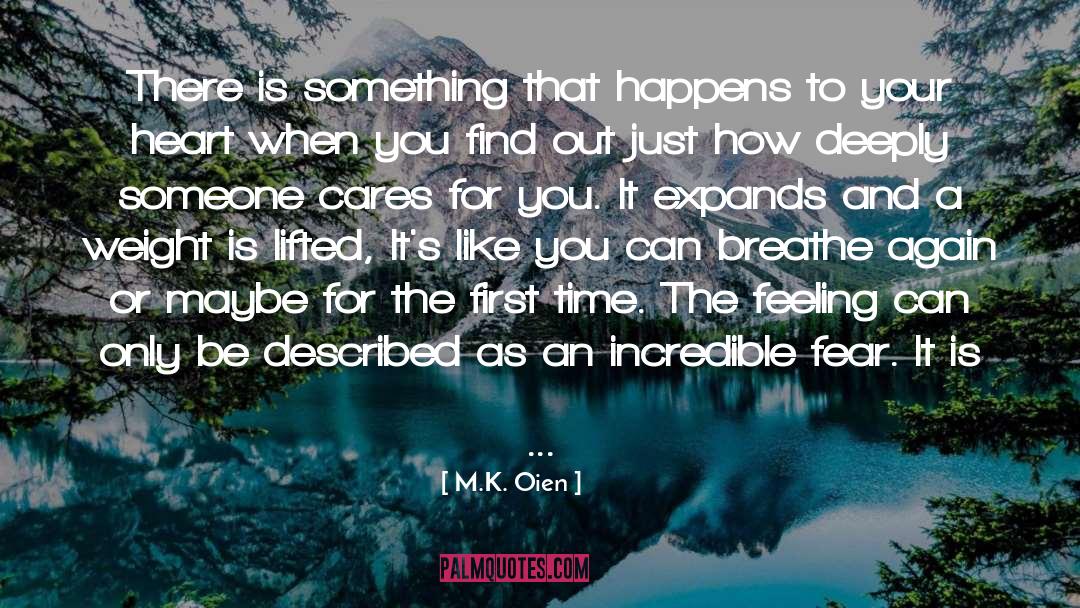 M.K. Oien Quotes: There is something that happens