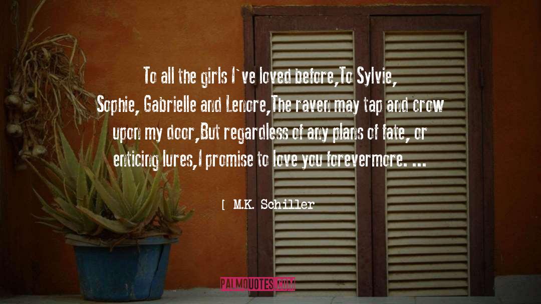 M.K. Schiller Quotes: To all the girls I've